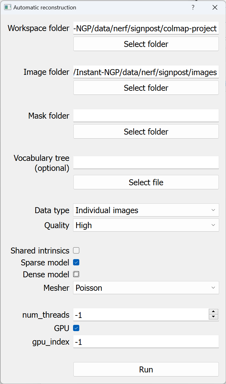 my dataset training in Instant NGP