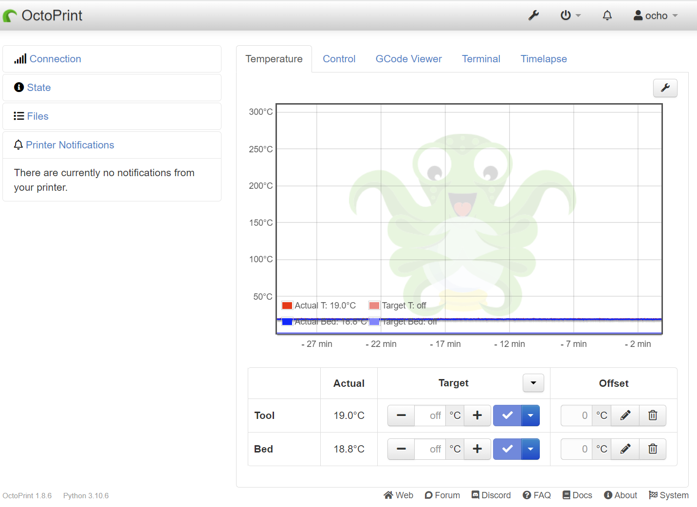 Octoprint in the browser