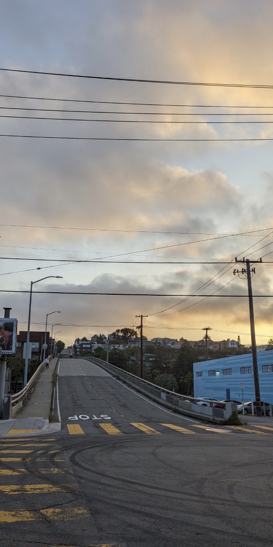 Street ramping up and away