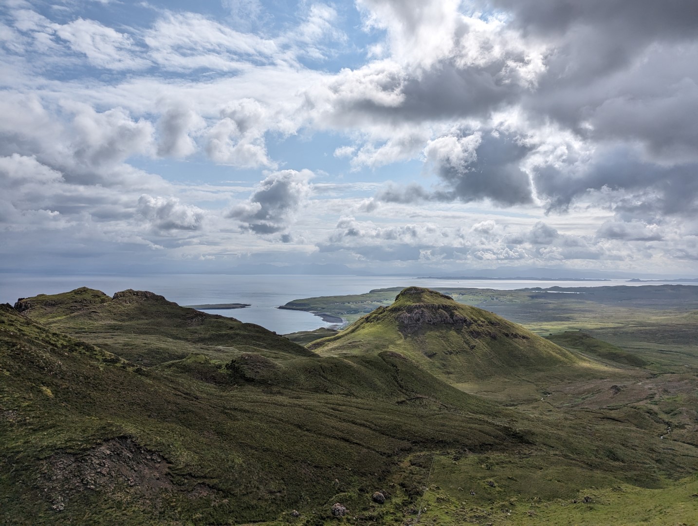 View out over countryside and water
