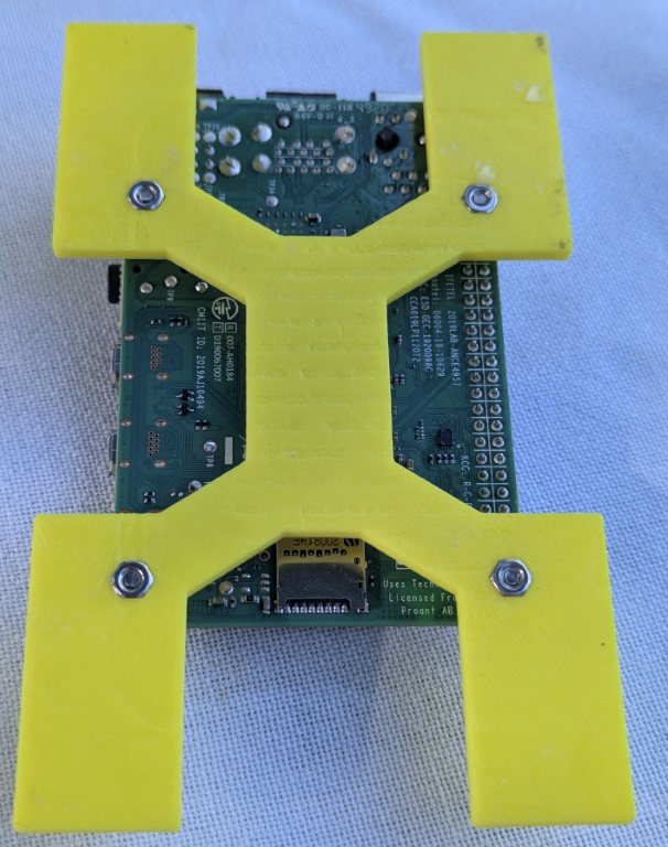 RPi mounted on 3d-printed H-frame
