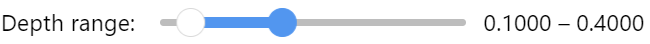 Range selector for setting the limits of the depth slider
