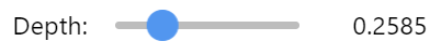 Slider for choosing depth value